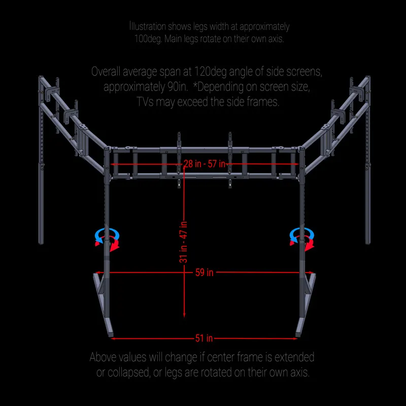 SimFab Triple Monitor Mount Stand for Flight Sim & Sim Racing - Image 6