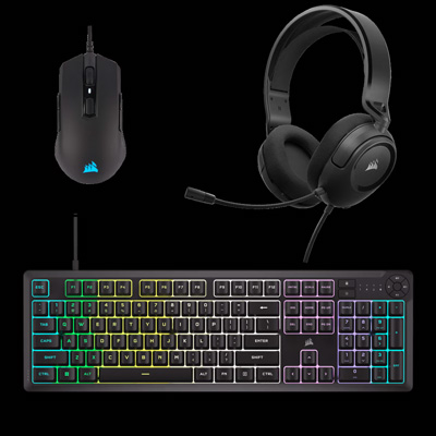 Corsair Gaming All-In-One Starter Pack - K55 Core Keyboard, M55 Pro Mouse, and HS35v2 Headset